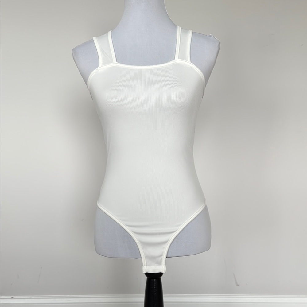 SHEIN White Ribbed Bodysuit‎